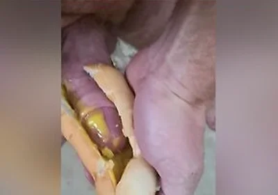 Guy Shoves His Cock Between Two Saucy Buns. Dp Creampie. Asmr. Hotdogs And Mustard