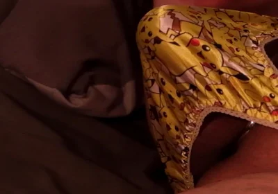 Playing with My Bulge in a Tiny Yellow Satin Thong