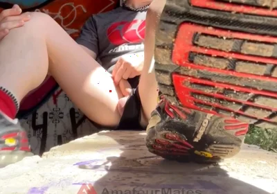 Bored Smooth Pale Boy in Sneakers