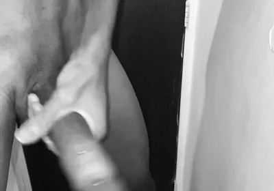 Standing in Bathroom Quick BBC Handjob Session - Fast Stroking Black20one