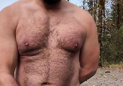 Milking a Load on a Beach in the Woods