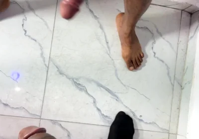 Two Cumshots From Two Horny Friends Masturbating Together