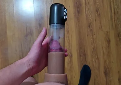 Just a Moment After an Intense Orgasm a Penis Vacuum Pump Full of Sperm