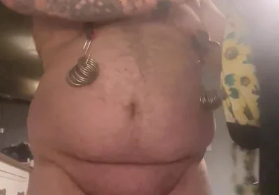 Cock and Ball Bondage Acting as Chastity with Nipple Clamps Butt Plug and Crossdressing