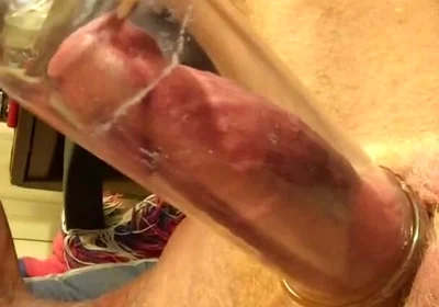 Cock Pumped & Filling the 8 Inch Tube Close up