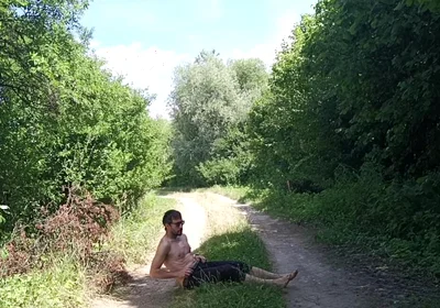 Risky Cock Jerking on an Abandoned Field / Risky Solo Outdoors