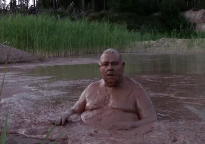 Mud Bath in Deep Quarry Mud Pond