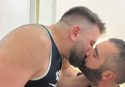 Italian and Spanish Bears Kissing