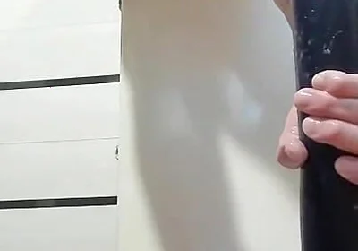 Lying on the Floor, I Insert a Long Toy Into My Sweet Young Ass, Enjoy Myself, and Expose My Large Anal Prolapse
