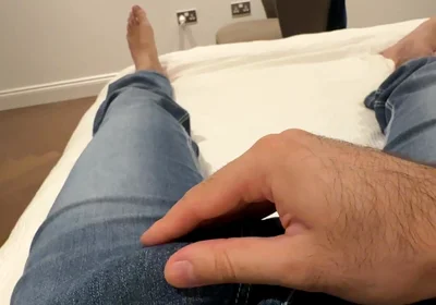 POV Solo Masturbation in Blue Jeans - Cumming in Fleshlight