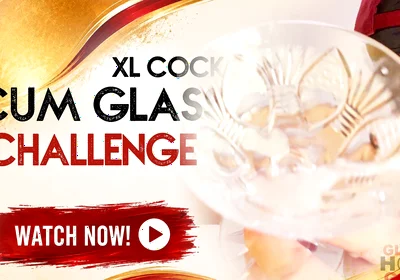 Cock Squirts in the Cum Glass at the Gloryhole