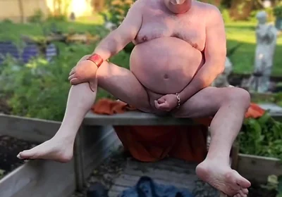 Enjoying My Backyard - Naked!