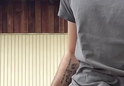 Russian Boy Plays with His Cock on the Terrace. Very Risky