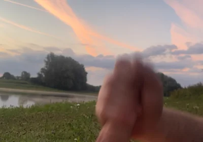 Playing in the Morning at a Lake