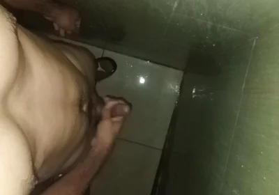 Hairy Slim Man Masturbates in the Shower at Home
