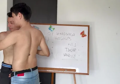I'm Late to Class Because I Sucked Dicks in the College Bathroom, and to Make It up to My Teacher, I Let Him Fuck My Ass.