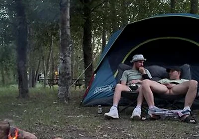 Sucking His Mushroom Head While Camping