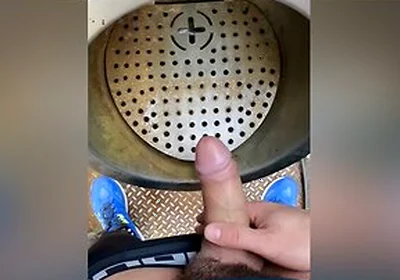 Risky Jerk-off In A Public Urinal In A Dutch Park