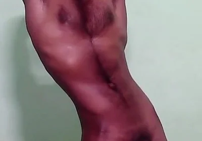 Hot Indian Boy Strips Underwear, Flexes Sweaty Lean Body, Jerks Thick Cock & Sniffs It