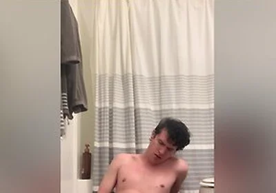 Twink Shows Off, Plays With His Hard Cock And Fucks His Ass With A Dildo Until He