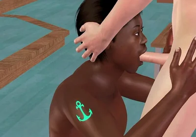 Animated 3D Gay Porn - Black Man Giving Blowjob to White Man in Classroom
