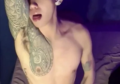 Filipino Inked Horny Twink Teasing and Masturbating Until He Cums