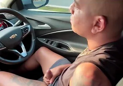 Wanker Jerks In The Car, Pees And Cums On The Street