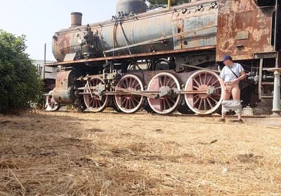 Nude Near an Old Train