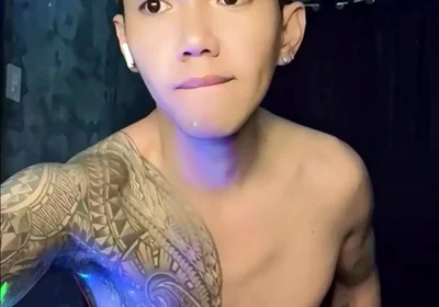 Inked Horny Twink Performed in a Live Webcam Show