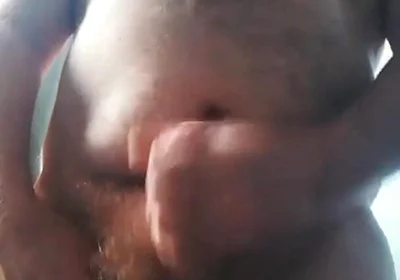 Big British Hairy Daddy Bear Wanking with Cumshot