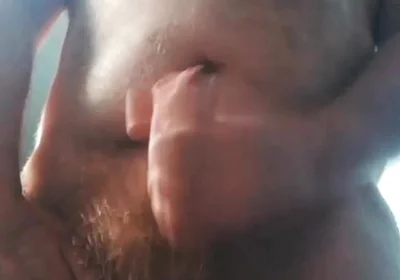 Big British Hairy Stepdaddy Bear Wanking with Cumshot