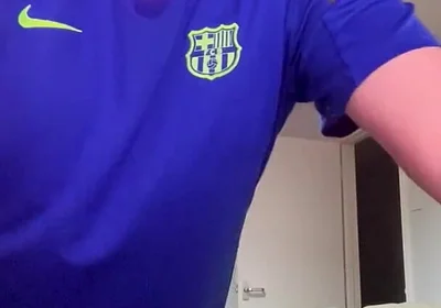 My Blue Football Shirt with Stocking on