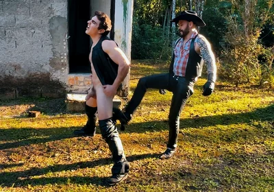 Cowboy Ballbusting on the Farm