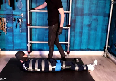 Bound and Struggling in Tape Bondage (4k)
