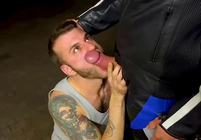 Biker boys big cock sucking