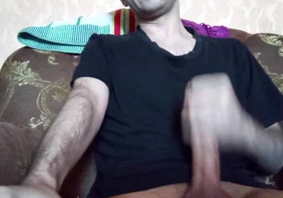 Horny Guy Strocking Big Cock