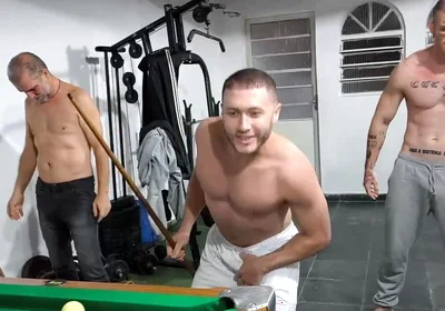 Me, Carmona, Opaido Carmona and Viking De Taubaté Started a Game of Pool Naked