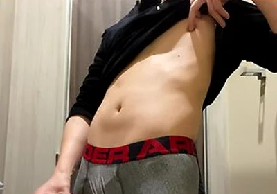 Horny Boy Cant Resist Jerking Off In His New Underwear In Shopping Mall