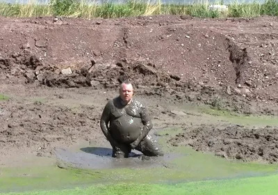 Mud Bath in Dark, Creamy Pond Mud