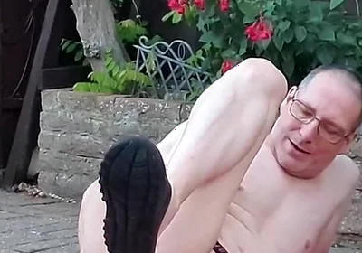 Outdoor Anal Dildo Fun While Locked in Chastity with Mike Essex