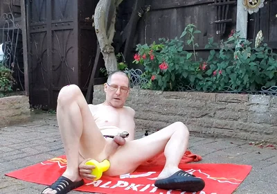 Outdoor Anal Dildo Fun While Locked in Chastity with Mike Essex