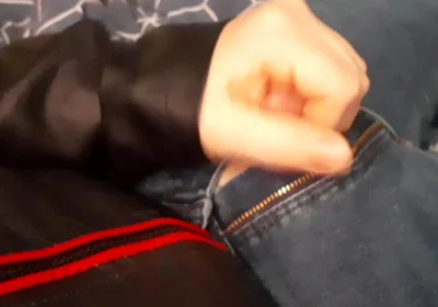 Jerking in Biker Leather Jacket