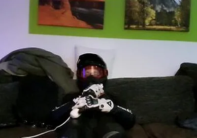 Pup Sparkle In Biker Cumming Inside A Dainese Suit
