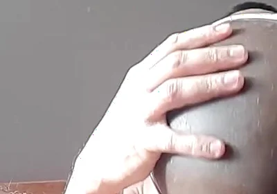 Ruber ass in shiny shorts creampie