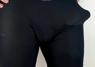 Huge Cock Hands Free Anal Vibrator Cumshot In Tight Pants