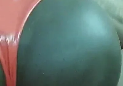 Black ass sextoy in shiny pants ass cumshot
