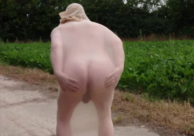 Exhibitionist with Sexy Nylon Fetish on Lonely Dirt Road
