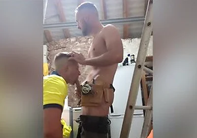 Tradie Lad Drops To His Knees