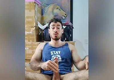 Hairy Hunk Drops A Huge Cum Load Over His Body