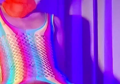 Orange Balaclava Mask Sissy Trans Dyed Pubic Hair Fuck Myself with Dildo